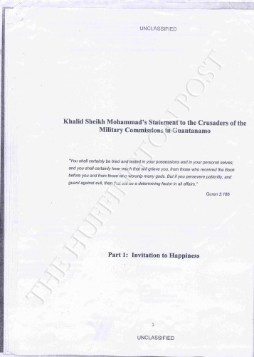 Khalid Sheikh Mohammad’s Statement to the Crusaders of the Military Commissions in Guantanamo