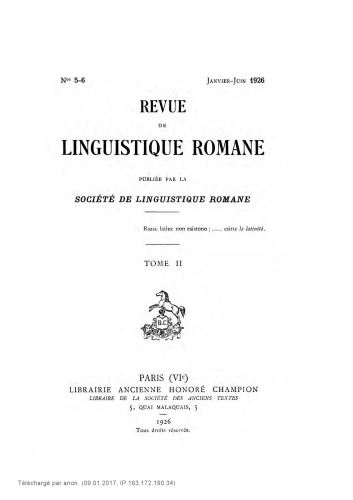 Revue de linguistique romane