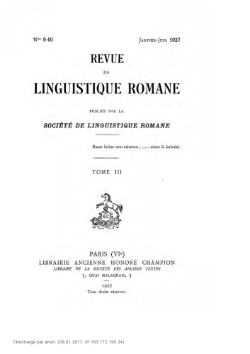 Revue de linguistique romane