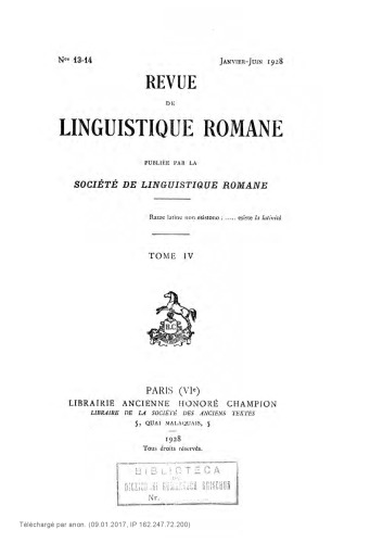 Revue de linguistique romane