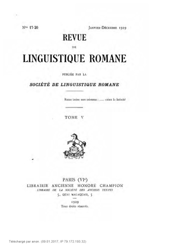 Revue de linguistique romane