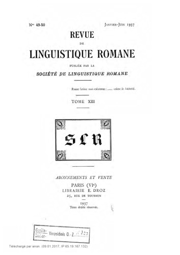 Revue de linguistique romane
