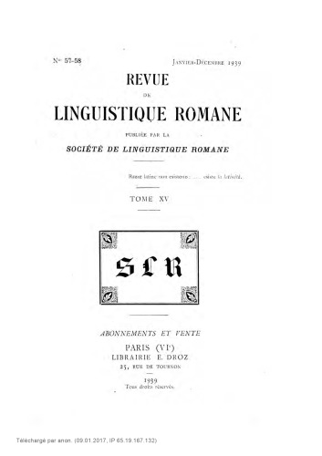 Revue de linguistique romane