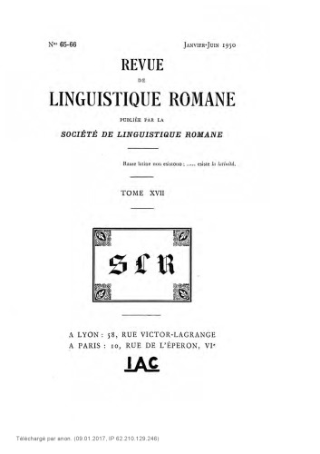 Revue de linguistique romane