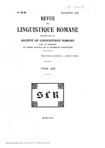 Revue de linguistique romane