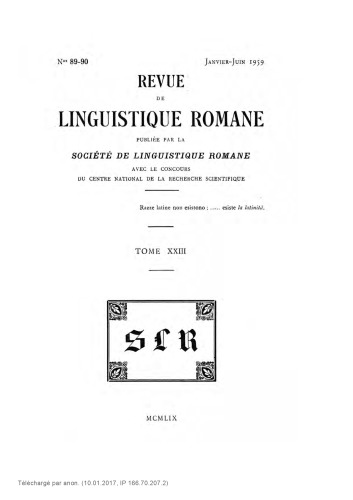 Revue de linguistique romane