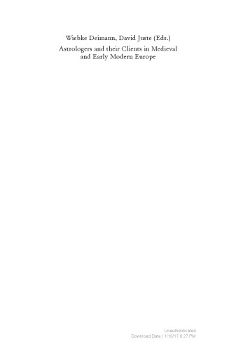 Astrologers and their Clients in Medieval and Early Modern Europe