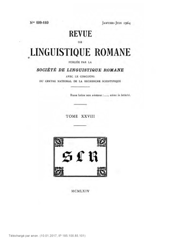 Revue de linguistique romane