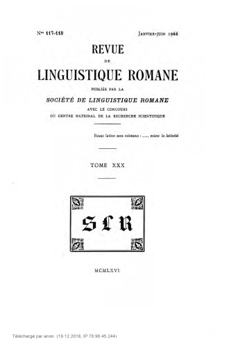 Revue de linguistique romane