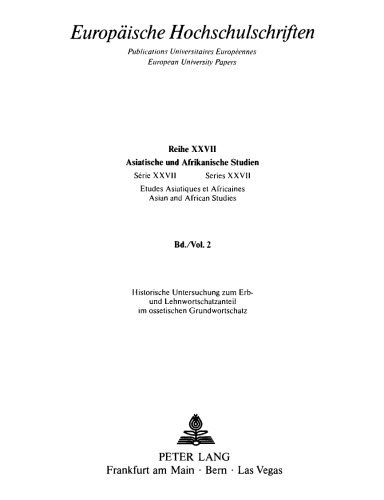 Historische Untersuchung zum Erb- und Lehnwortschatzanteil im ossetischen Grundwortschatz
