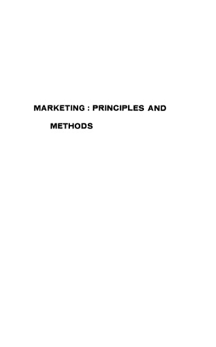 Marketing: Principles and Methods