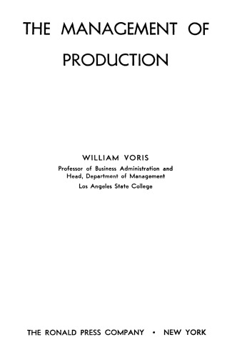 The Management of Production