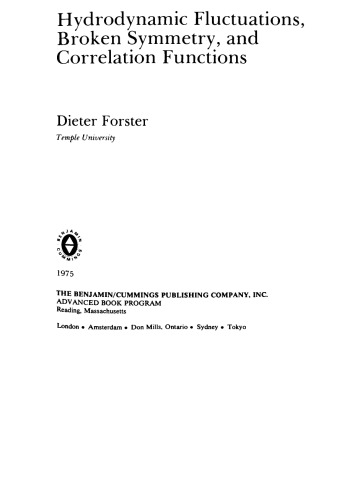 Hydrodynamic fluctuations, broken symmetry, and correlation functions