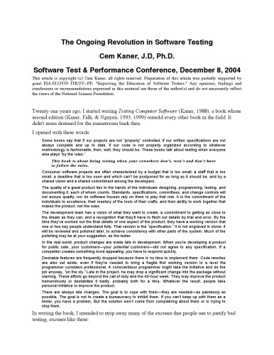 The Ongoing Revolution in Software Testing