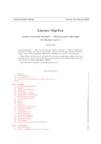 Lineare Algebra [Lecture notes]