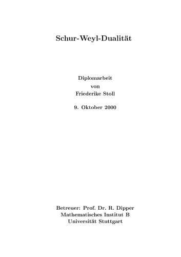 Schur-Weyl-Dualität