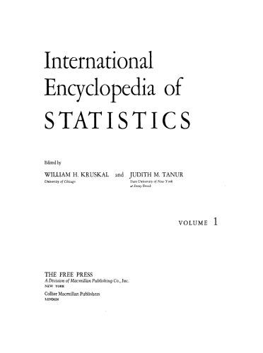 International Encyclopedia of Statistics