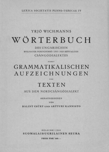 Wörterbuch des ungarischen Csángódialektes