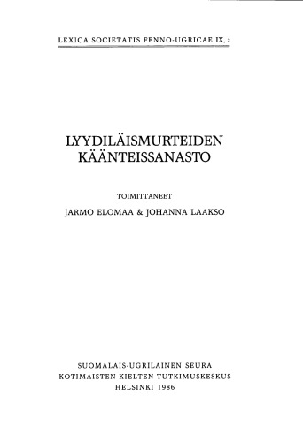 Lyydiläismurteiden käänteissanasto