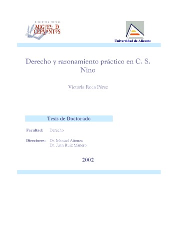 Derecho y razonamiento práctico en C. S. Nino (Tesis de Doctorado)