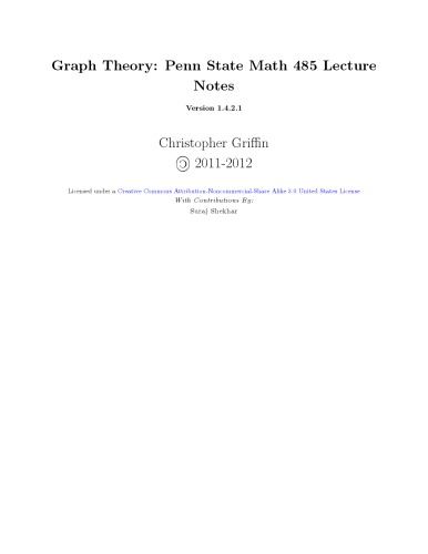 Graph Theory [Lecture Notes]