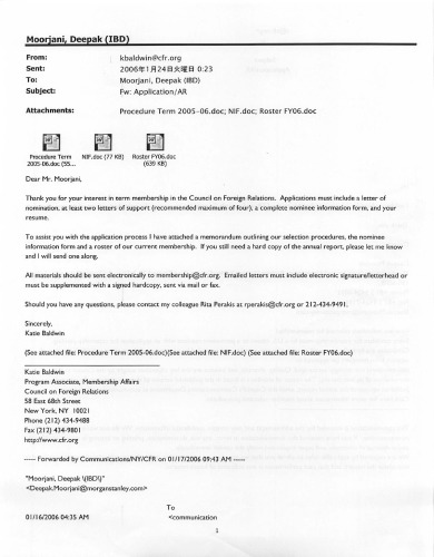 A PRIVATE LETTER AND A NOMINATION WITHOUT SIGNATURE