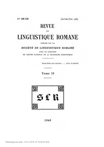 Revue de linguistique romane