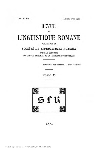 Revue de linguistique romane