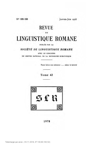 Revue de linguistique romane