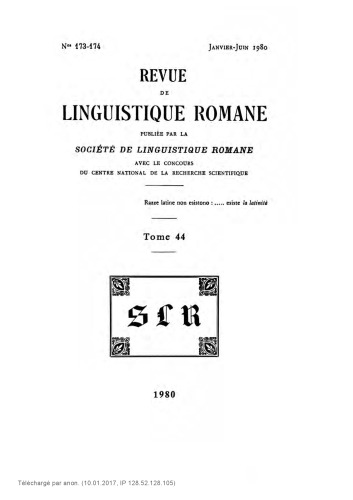 Revue de linguistique romane