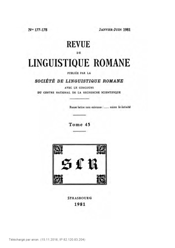 Revue de linguistique romane