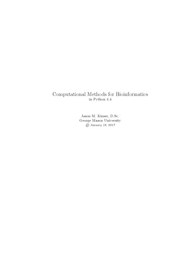 Computational Methods for Bioinformatics for Python 3.4