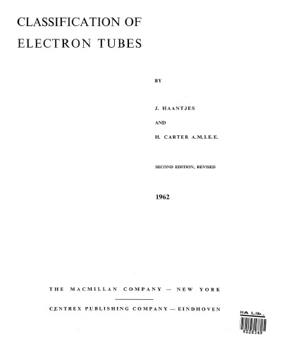 Classification of Electron Tubes