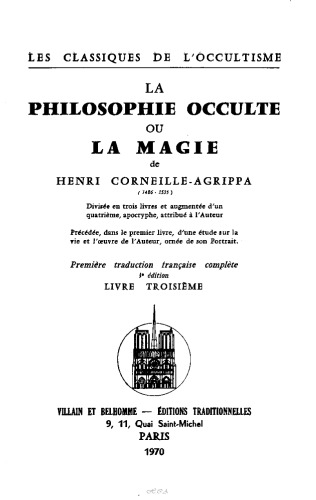La Philosophie Occulte ou La Magie.Vol.III