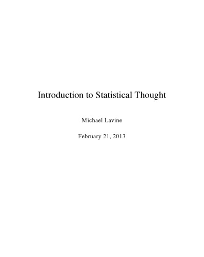 Introduction to Statistical Thought