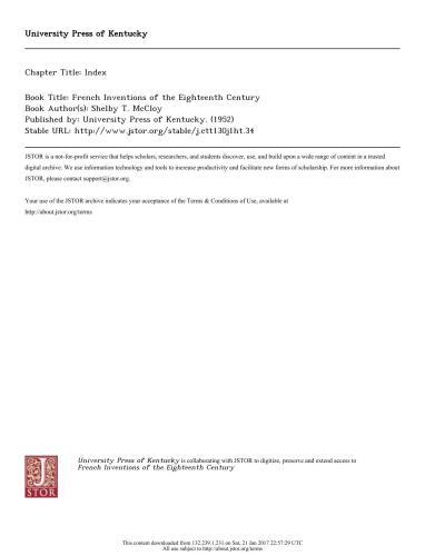 French Inventions of the Eighteenth Century