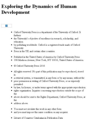 Exploring the Dynamics of Human Development: An Integrative Approach