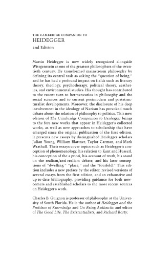 The Cambridge Companion to Heidegger