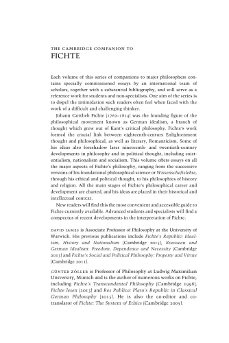 The Cambridge Companion to Fichte