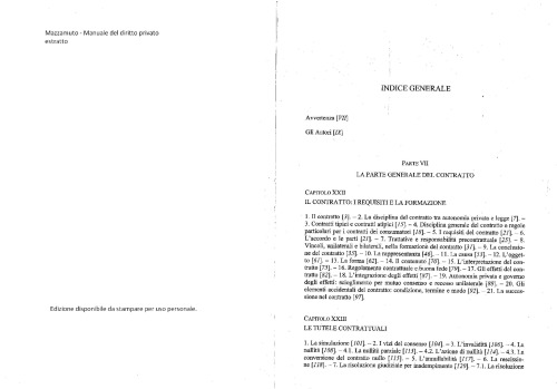 Manuale del diritto privato ,estratto