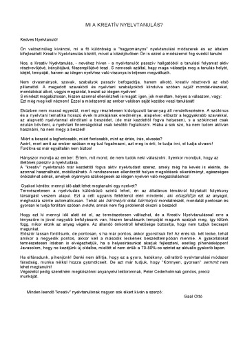 Kreatív Svéd - Kezdő/Középfok