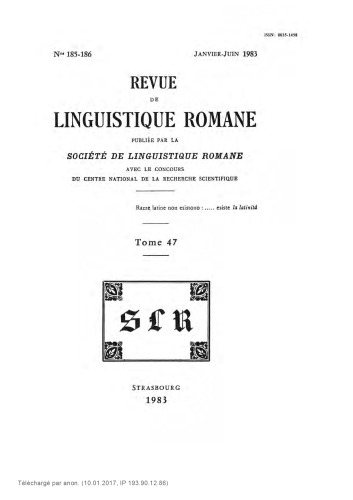 Revue de linguistique romane