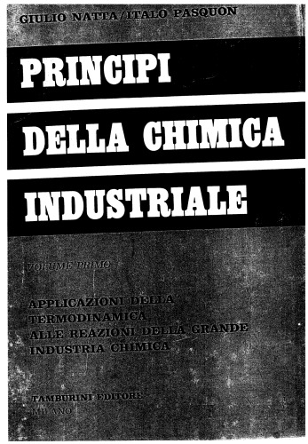 Applicazioni della termodinamica alle reazioni della grande industria chimica