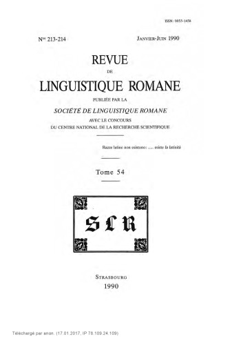 Revue de linguistique romane