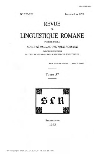 Revue de linguistique romane