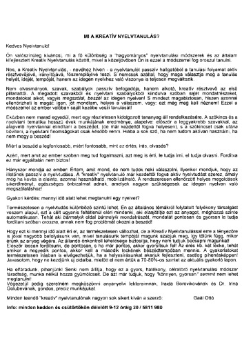 Kreatív Orosz - Kezdő/Középfok