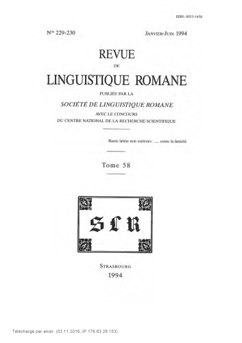 Revue de linguistique romane