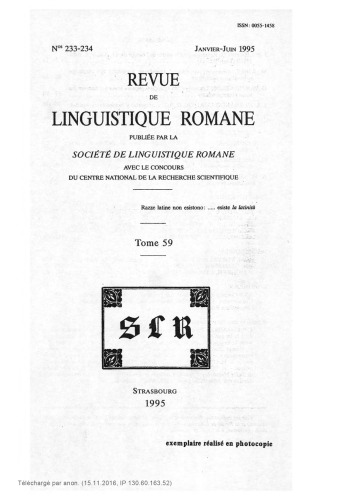 Revue de linguistique romane