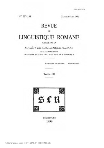 Revue de linguistique romane