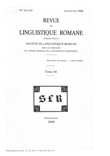 Revue de linguistique romane